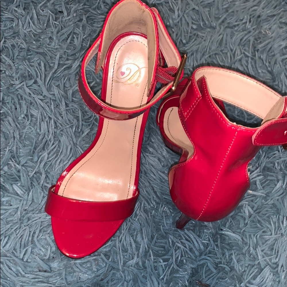 Bright red heels